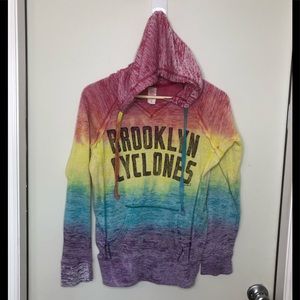 Brooklyn Cyclones light tie dye hooded sweatshirt